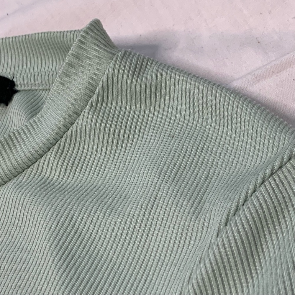 Green Sage Butterfly Ribbed Top - Picture 5 of 9